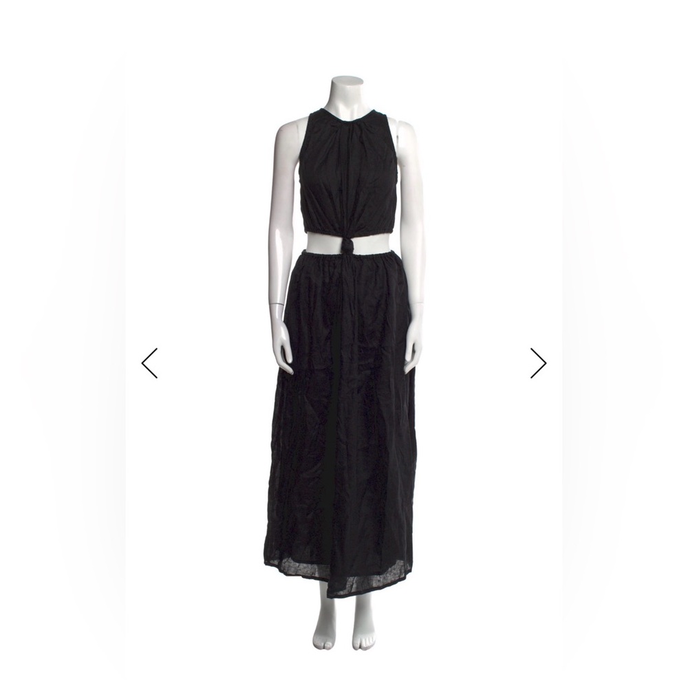Faithfull the Brand Resort Wear Black Linen Cut Out Maxi Dress, Sz M / 6